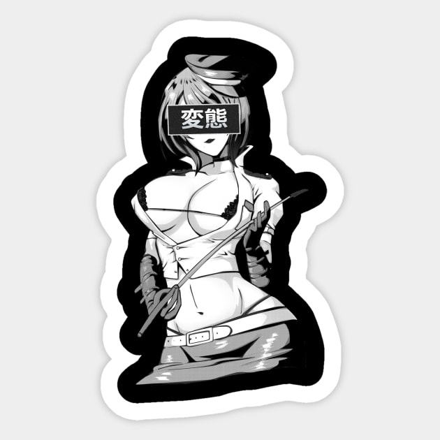 Waifu material Lewd Ecchi Sadistic Hentai Anime Girl Sticker by Dokey4Artist